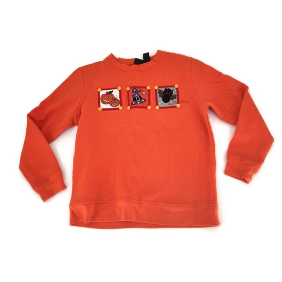 Holiday Editions Womens Halloween Pullover Sweatshirt Orange Crew Long Sleeve S - Picture 1 of 9
